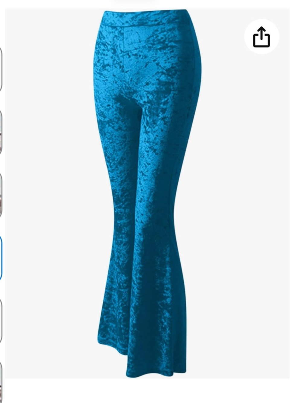 Blue Velvet High-Waist Flared Pants